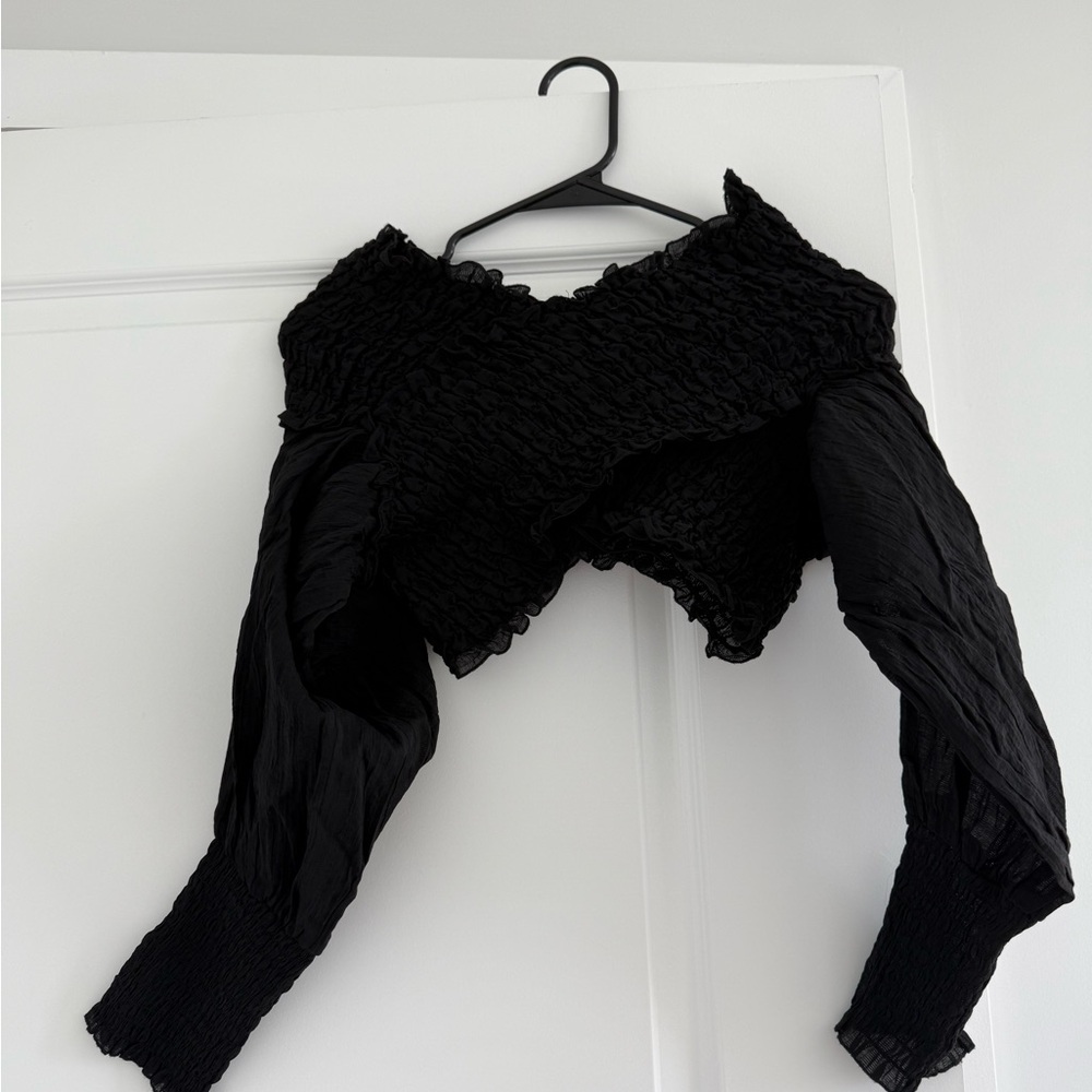Zara Elegant Black Off-Shoulder Blouse